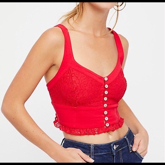 Free People Here I Go Lace Contrast Brami - Picture 2 of 3